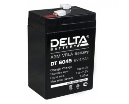 Аккумулятор 6В 4,5 А/ч Delta DT 6045