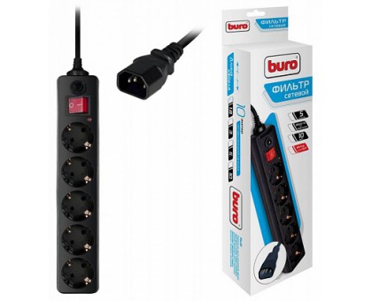 Фильтр сетевой Buro 500SH-1.8-UPS-B 1,8 м (черный)