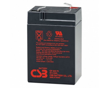 Аккумулятор 6В 4,5 А/ч GP 645 CSB