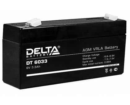 Аккумулятор 6В 3,3 А/ч Delta DT 6033